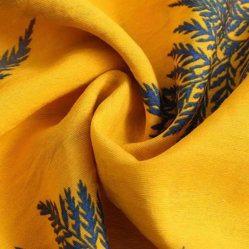 Men's Cotton Shirt with Sunny Fern Print