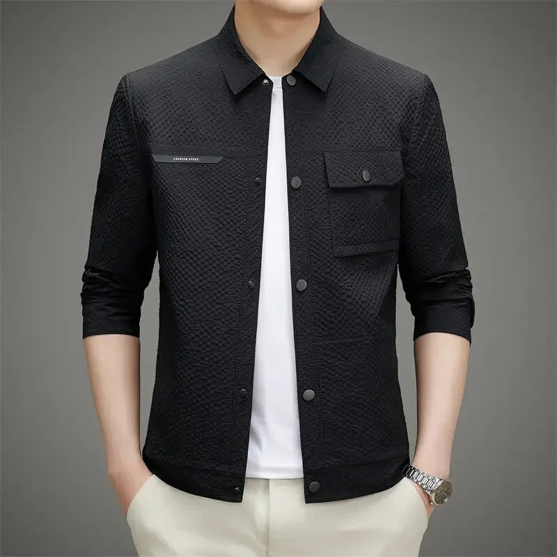 Men's Classic Shirt Jacket with Chest Pocket