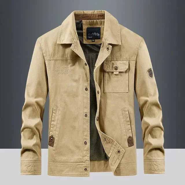 Men's Cargo Jacket Waterproof Multi-Pocket Design