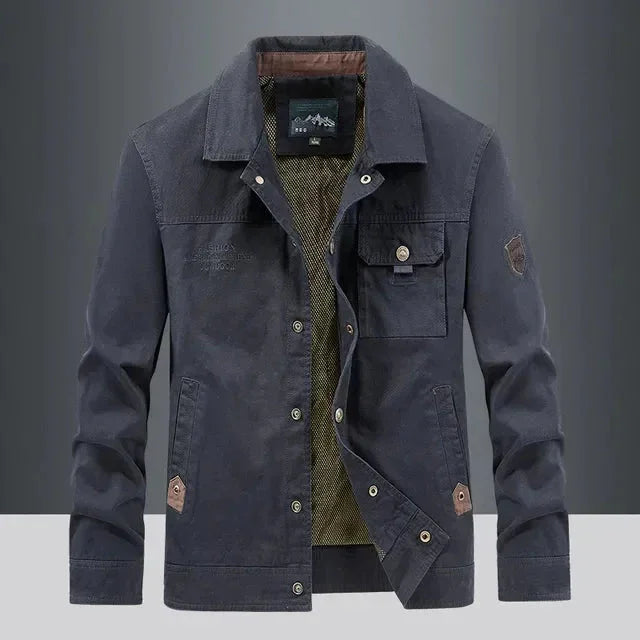 Men's Cargo Jacket Waterproof Multi-Pocket Design