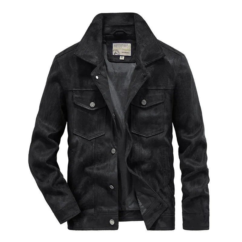 Men's Cargo Jacket Suede Vintage Lightweight