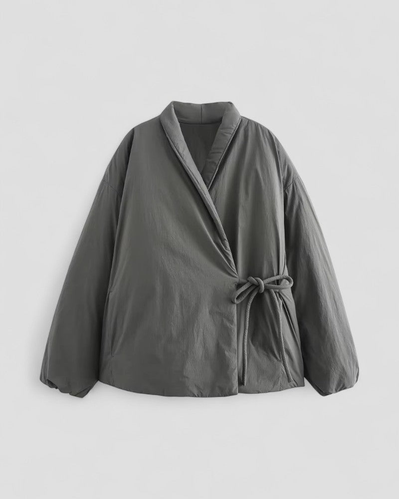 Women's Puffer Jacket Duck Down with Waist Tie