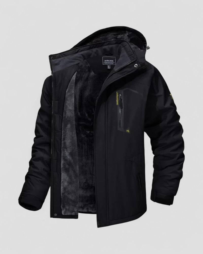 Men's Waterproof Fleece Lined Hiking Jacket with Hood
