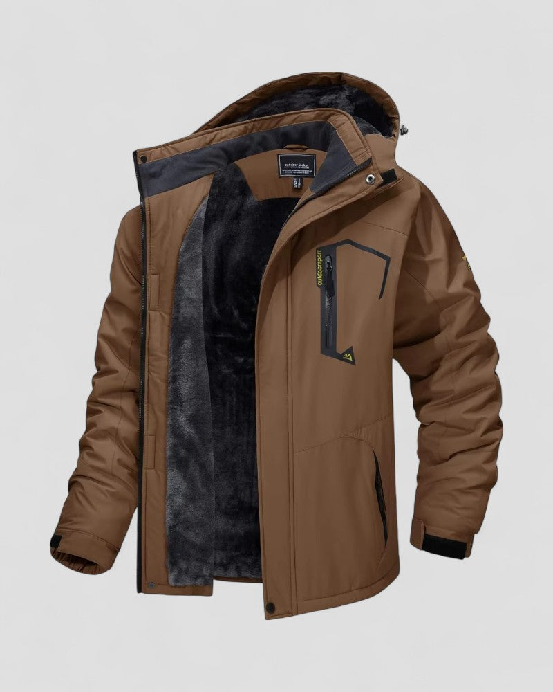 Men's Waterproof Fleece Lined Hiking Jacket with Hood