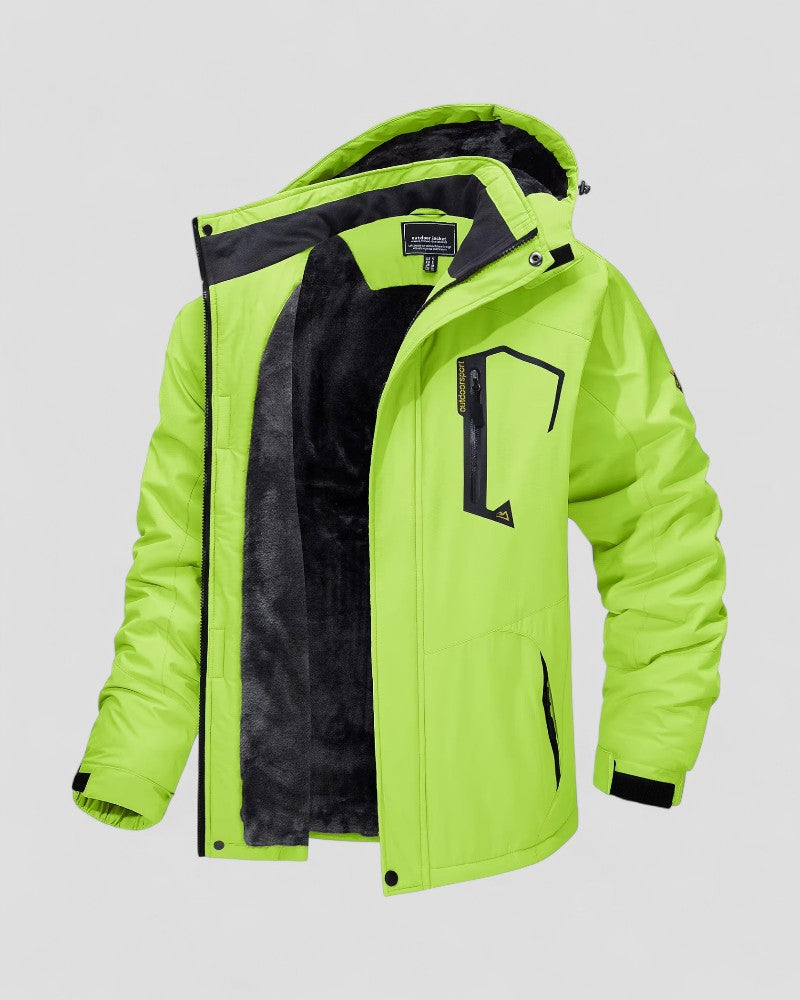 Men's Waterproof Fleece Lined Hiking Jacket with Hood