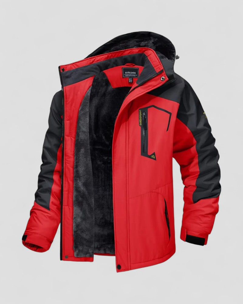 Men's Waterproof Fleece Lined Hiking Jacket with Hood