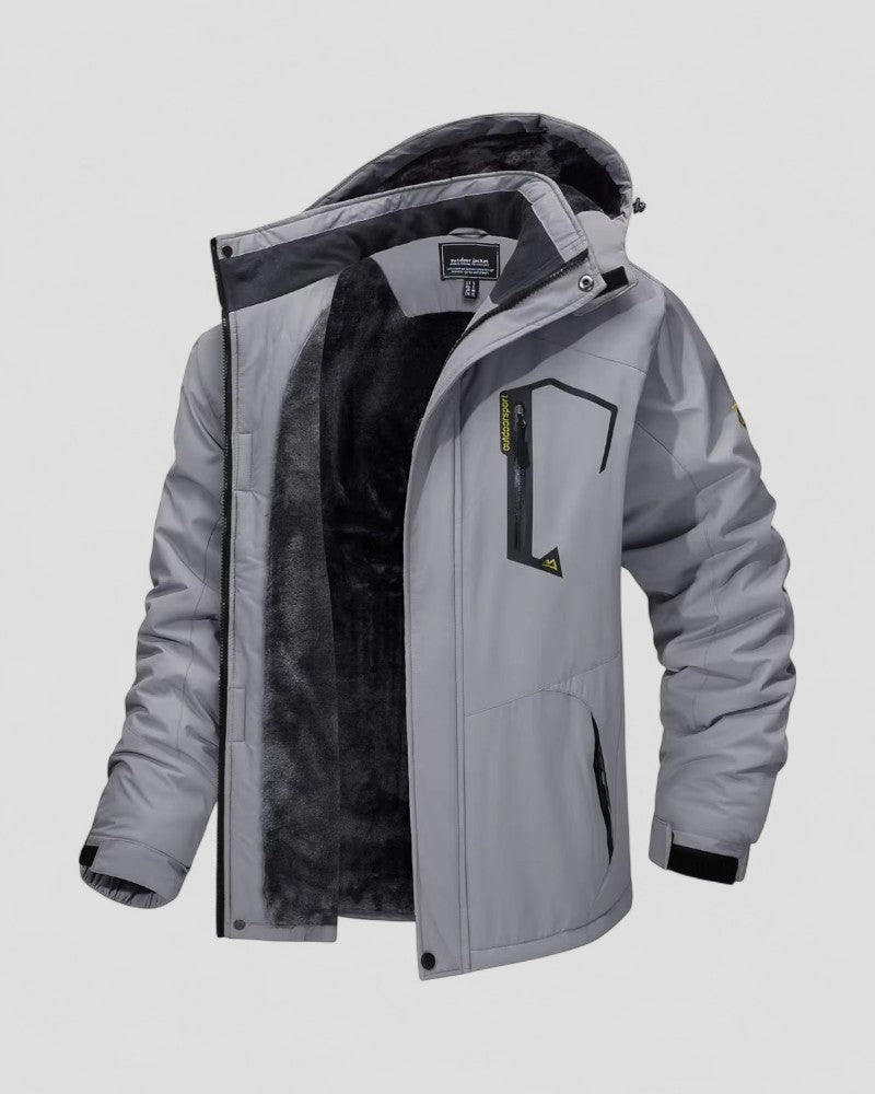 Men's Waterproof Fleece Lined Hiking Jacket with Hood