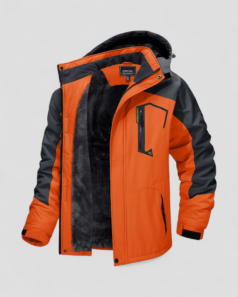 Men's Waterproof Fleece Lined Hiking Jacket with Hood