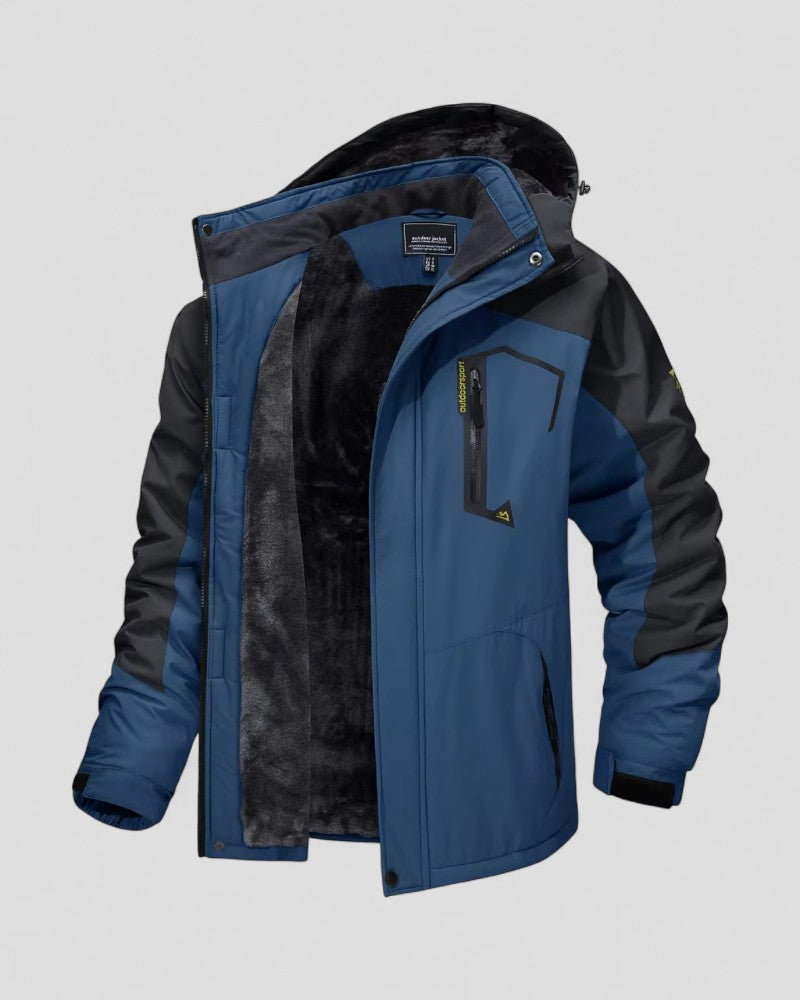 Men's Waterproof Fleece Lined Hiking Jacket with Hood