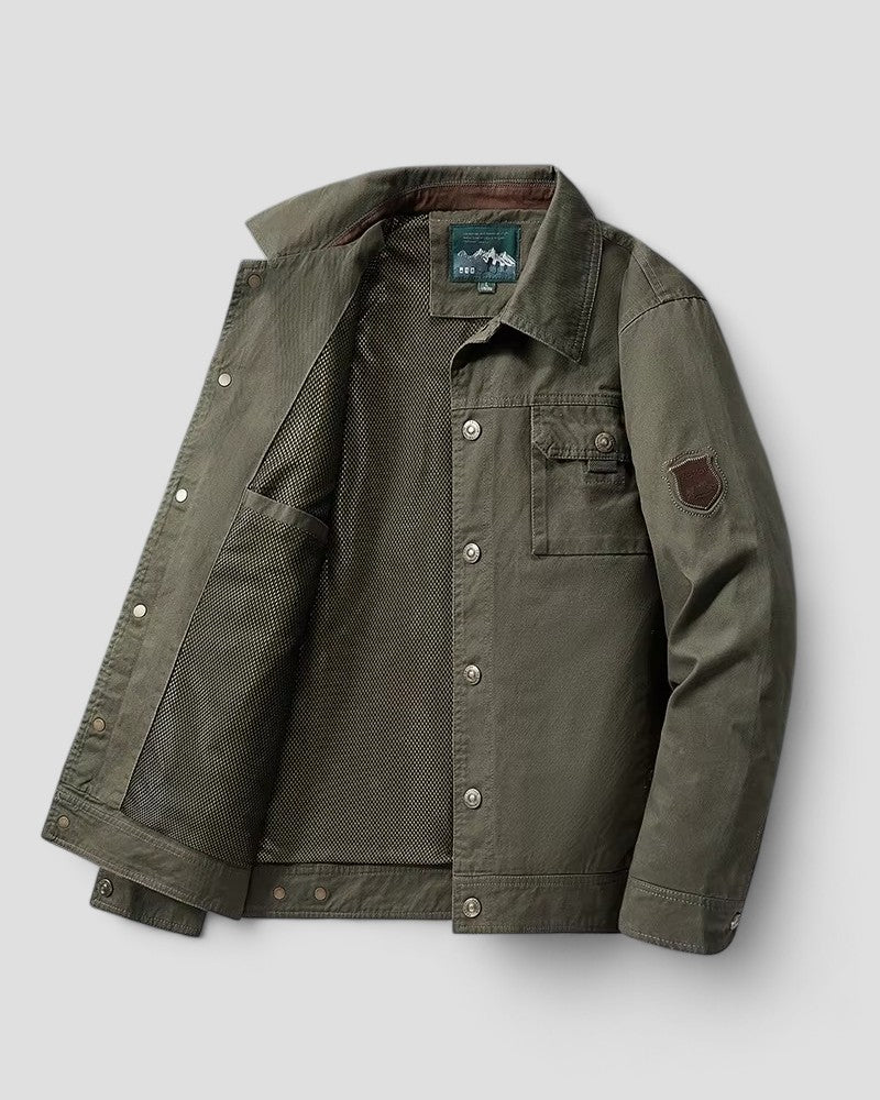Men's Bomber Jacket Windproof with Cargo Detail
