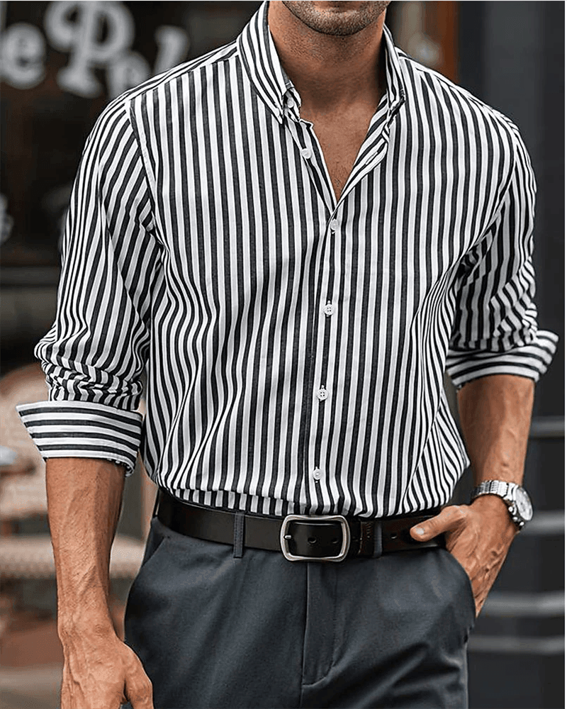 Men's Striped Cotton Shirt Classic