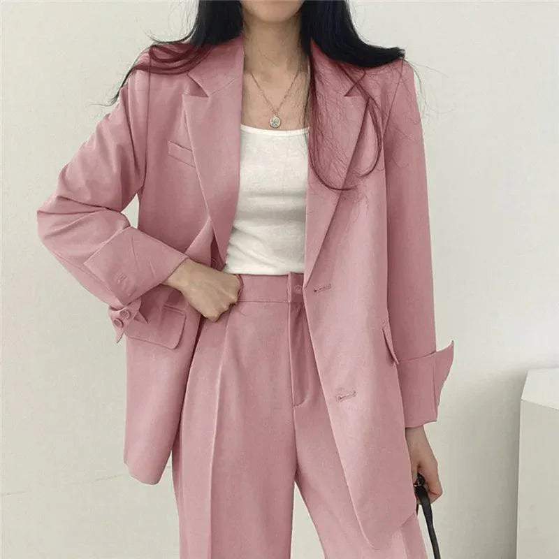 Women's Oversized Blazer And High-Waisted Trousers Tailored Fit