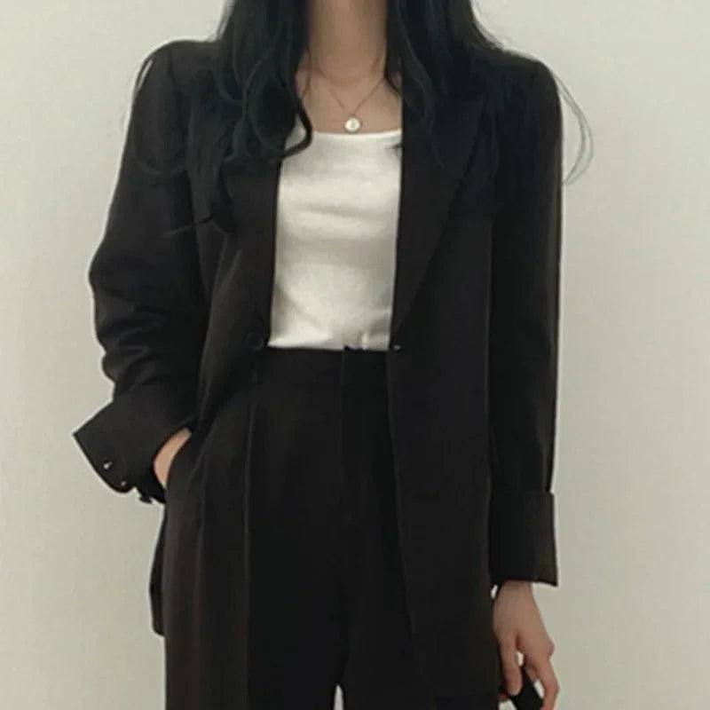 Women's Oversized Blazer And High-Waisted Trousers Tailored Fit