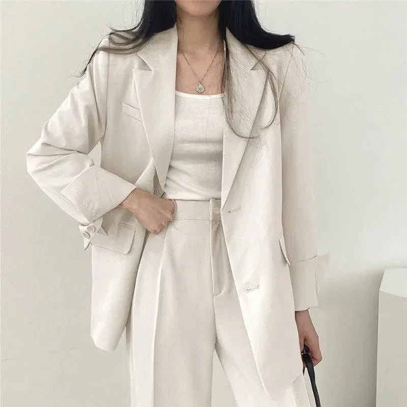 Women's Oversized Blazer And High-Waisted Trousers Tailored Fit