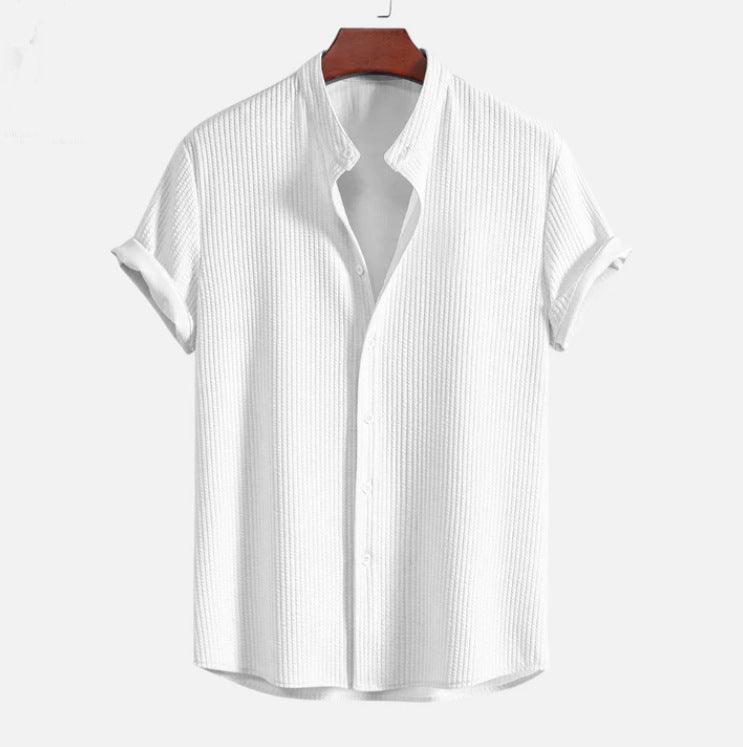 CoastalEase Men’s Summer Short Sleeve Shirt | Relaxed Fit Lightweight Top in Solid Colors - northernnomad