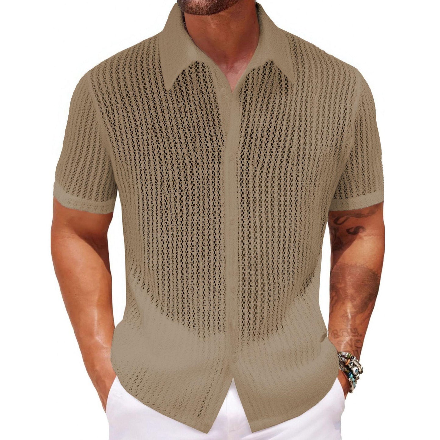 Men's Knitted Polo Shirt Summer Style
