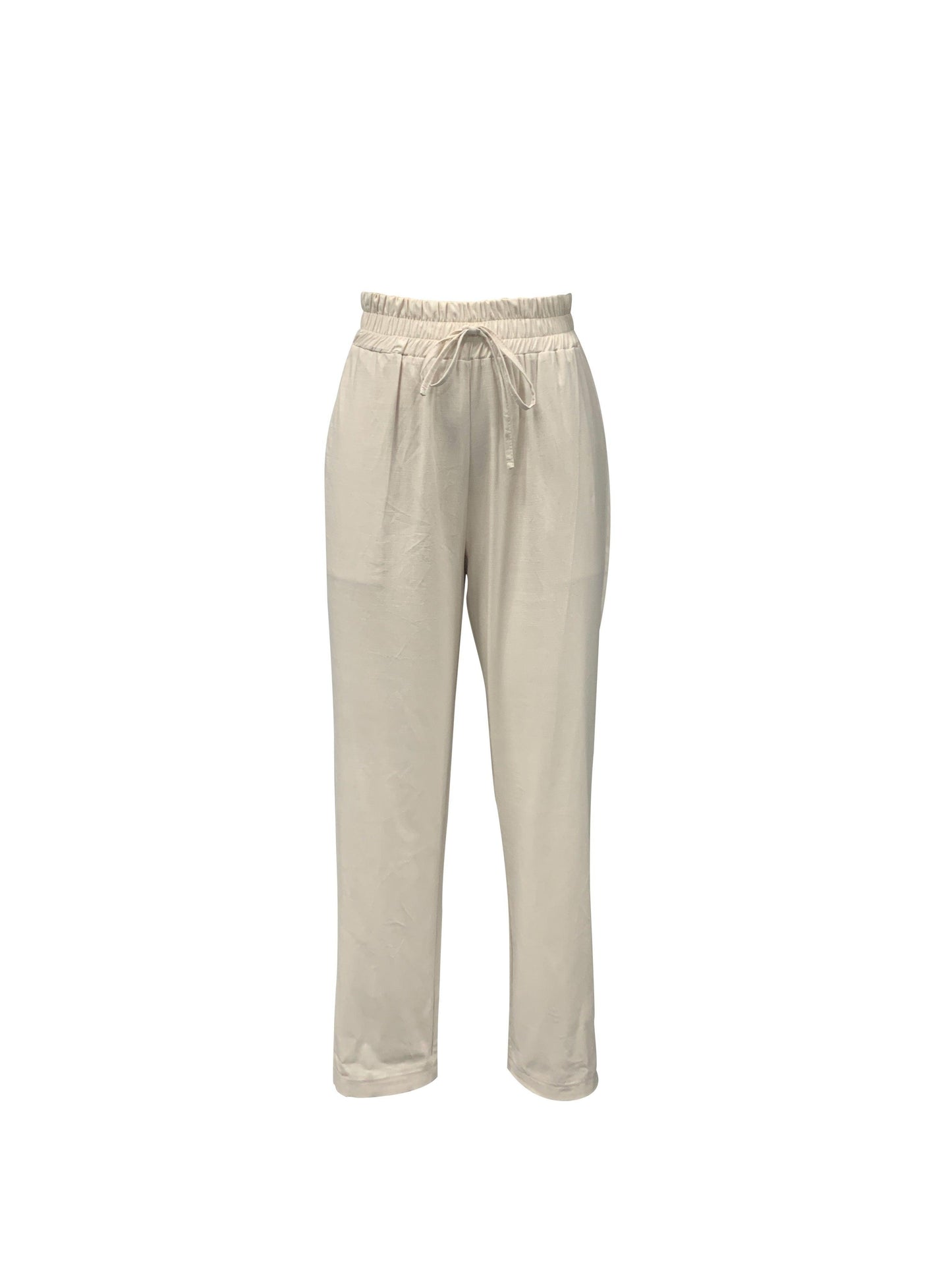 Women's Jogger Trousers Cotton - Breathable Relaxed Fit with Drawstring Waist and Cuffed Ankles