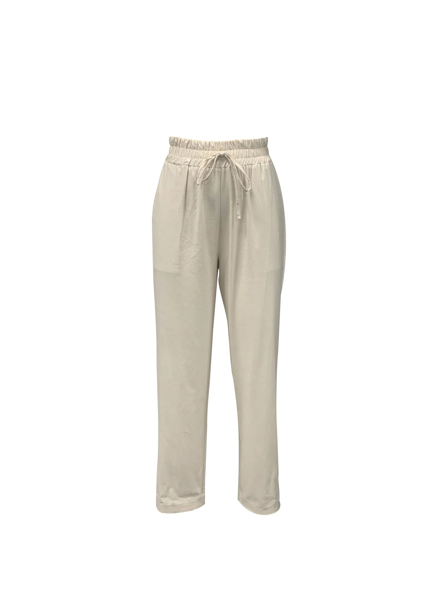 Women's Jogger Trousers Cotton - Breathable, Relaxed Fit, Drawstring Waist, Cuffed Ankles