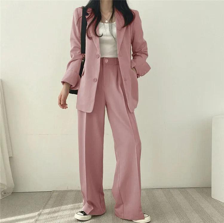 Women's Oversized Blazer And High-Waisted Trousers Tailored Fit