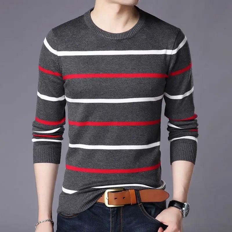 Men's Long Sleeve Striped Color Block Shirt
