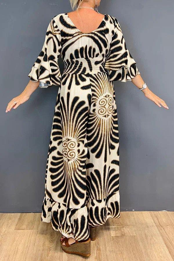 Women's Ruffled Jumpsuit Vintage Floral Print