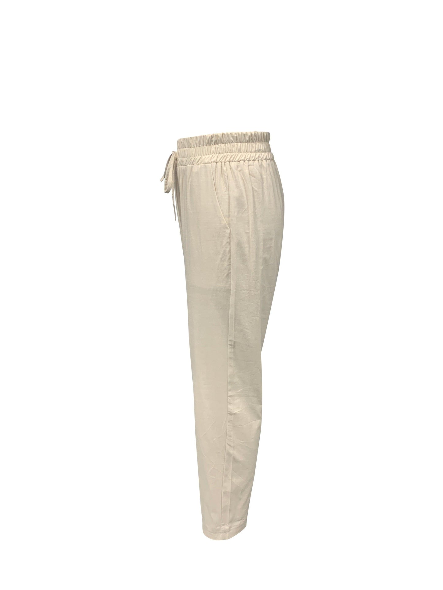 Women's Jogger Trousers Cotton - Breathable Relaxed Fit with Drawstring Waist and Cuffed Ankles