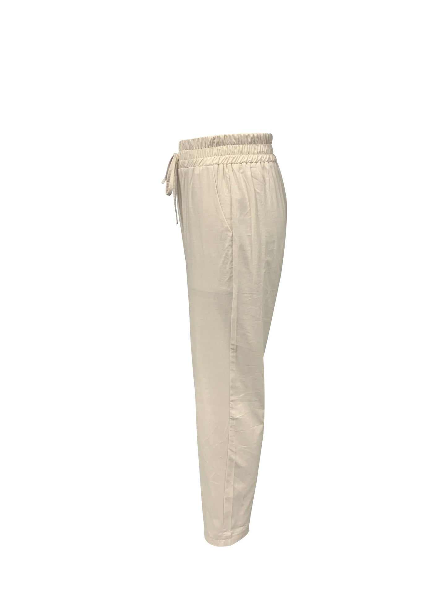 Women's Jogger Trousers Cotton - Breathable, Relaxed Fit, Drawstring Waist, Cuffed Ankles