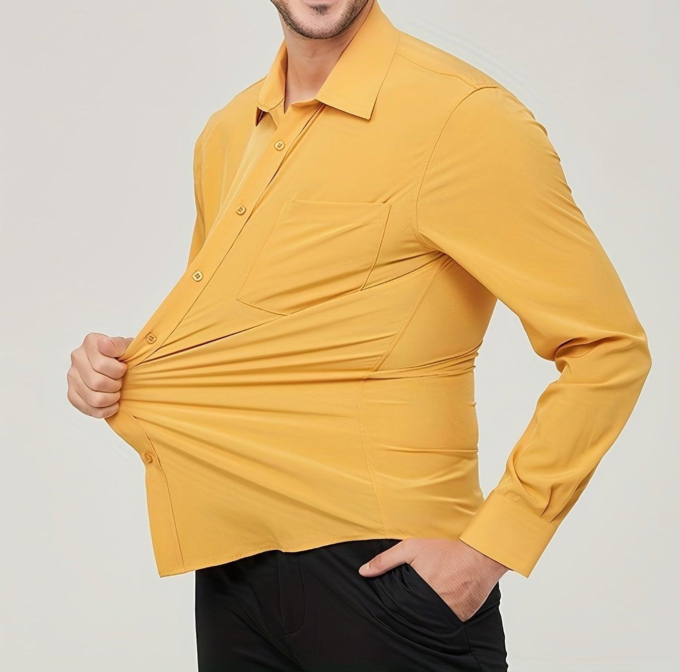 Men’s Long Sleeve Dress Shirt Cotton Breathable Modern Fit