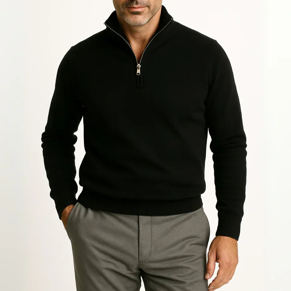 Men's Half-Zip Sweater Navy Blue