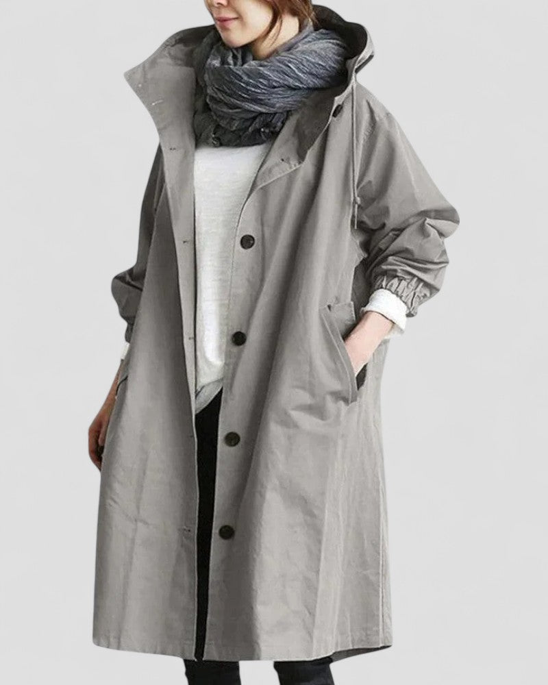 Women's Hooded Waterproof Trench Coat