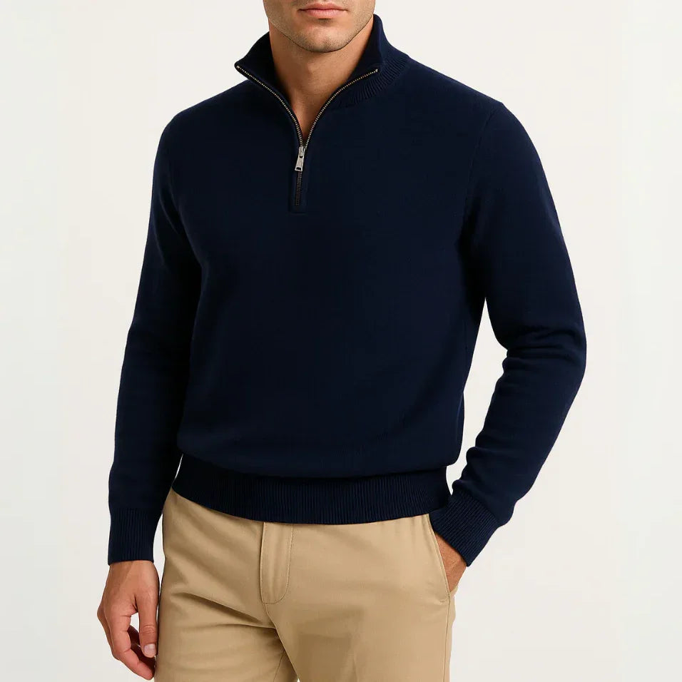 Men's Half-Zip Sweater Navy Blue
