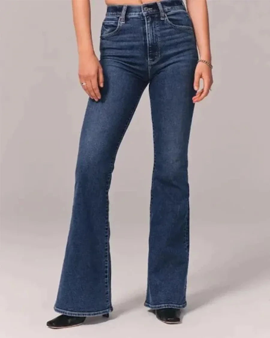 Women's High-Waisted Flared Jeans Denim