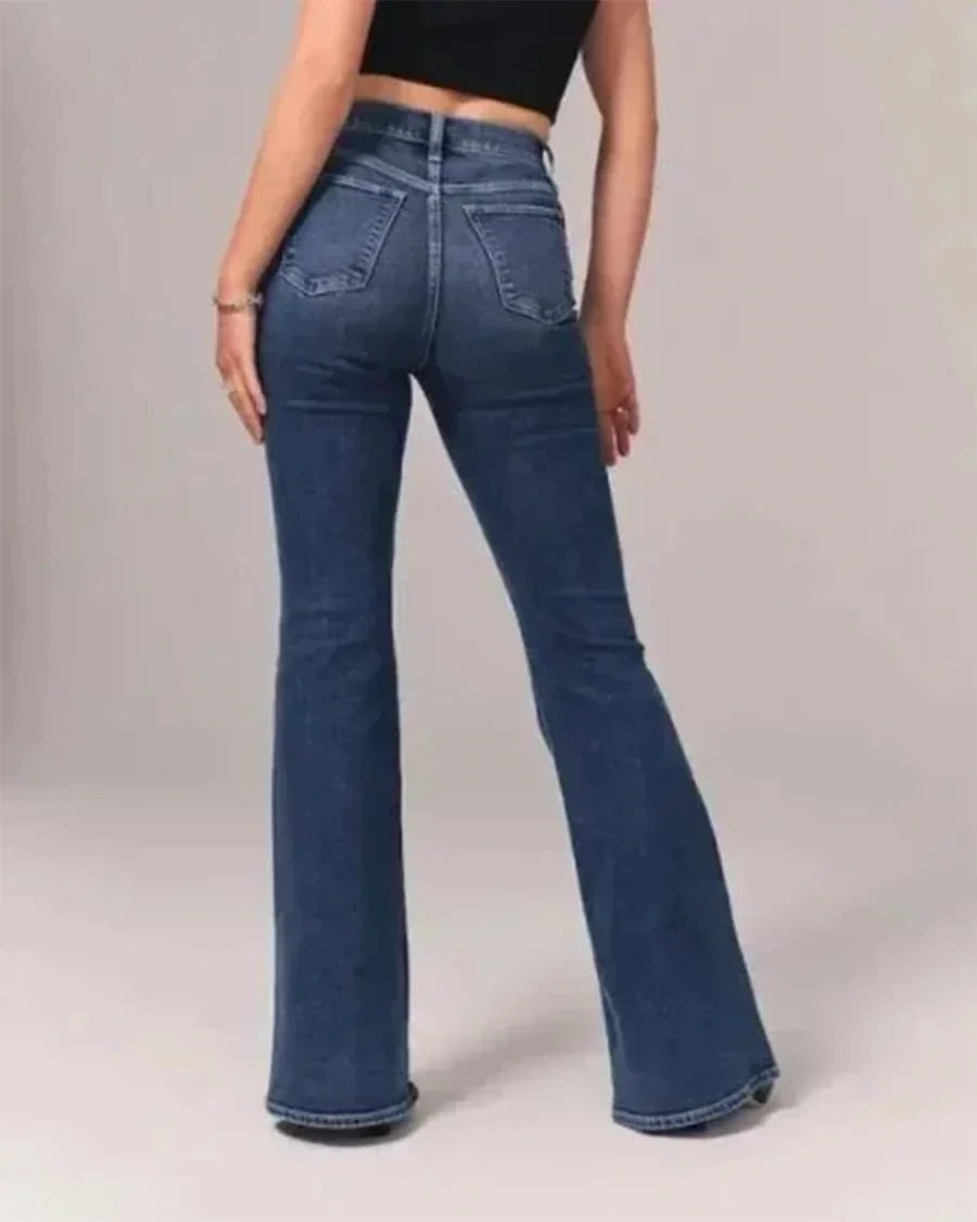 Women's High-Waisted Flared Jeans Denim