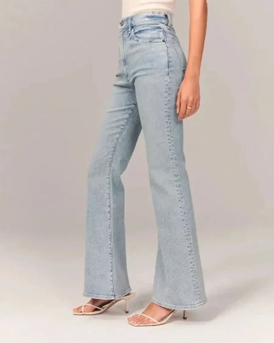 Women's High-Waisted Flared Jeans Denim