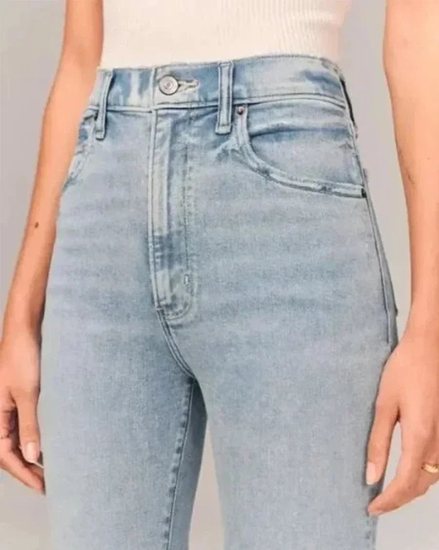Women's High-Waisted Flared Jeans Denim
