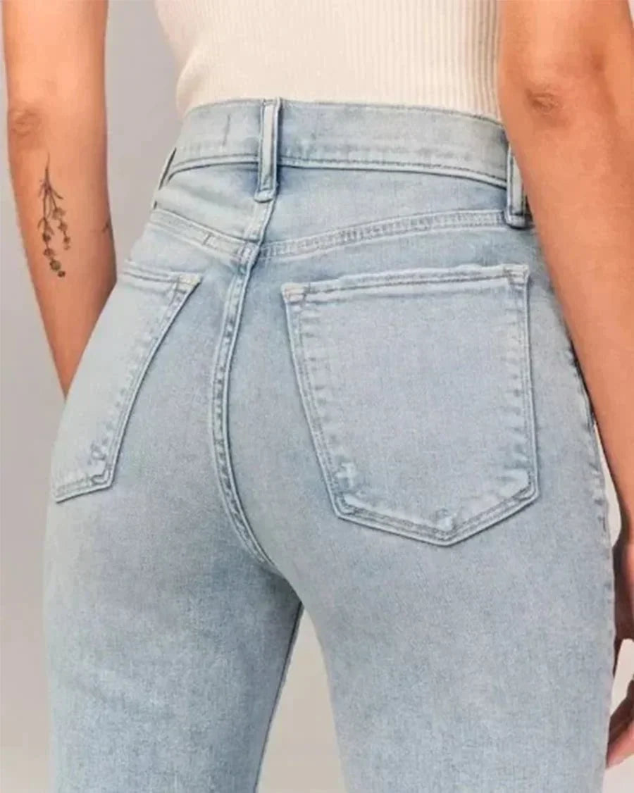 Women's High-Waisted Flared Jeans Denim