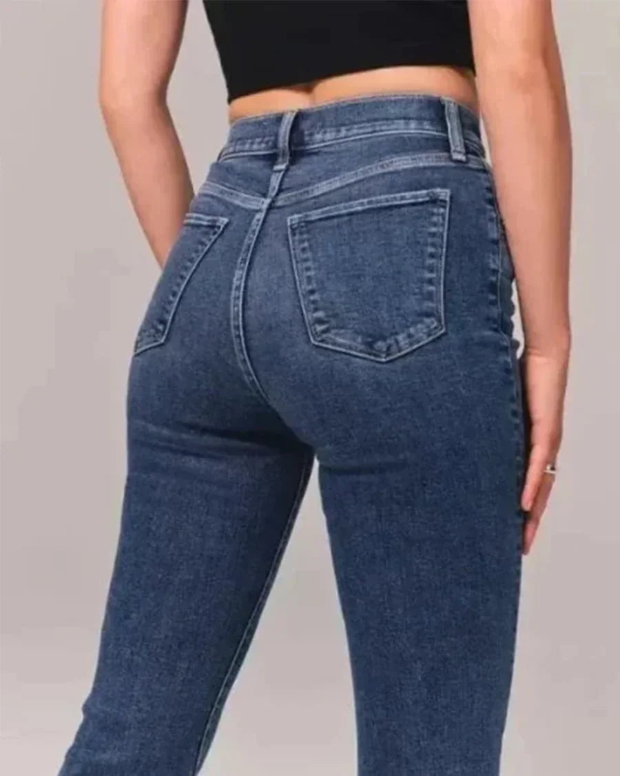 Women's High-Waisted Flared Jeans Denim