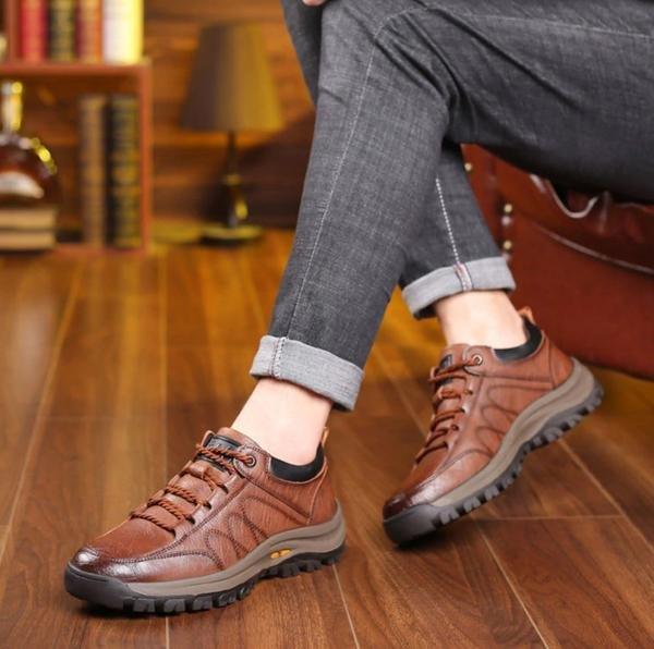 StrideFlex Leather Outdoor Sneakers for Men