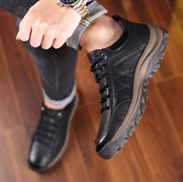 StrideFlex Leather Outdoor Sneakers for Men