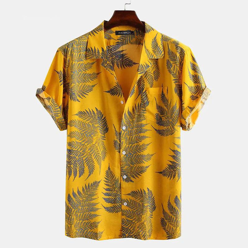 Men's Cotton Shirt with Sunny Fern Print