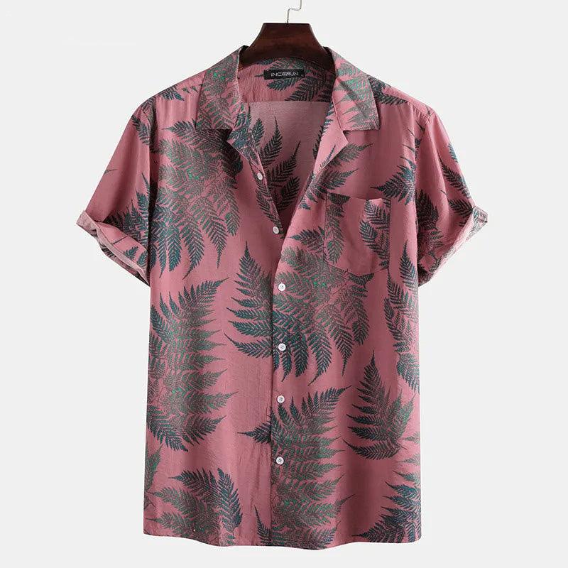 Men's Cotton Shirt with Sunny Fern Print