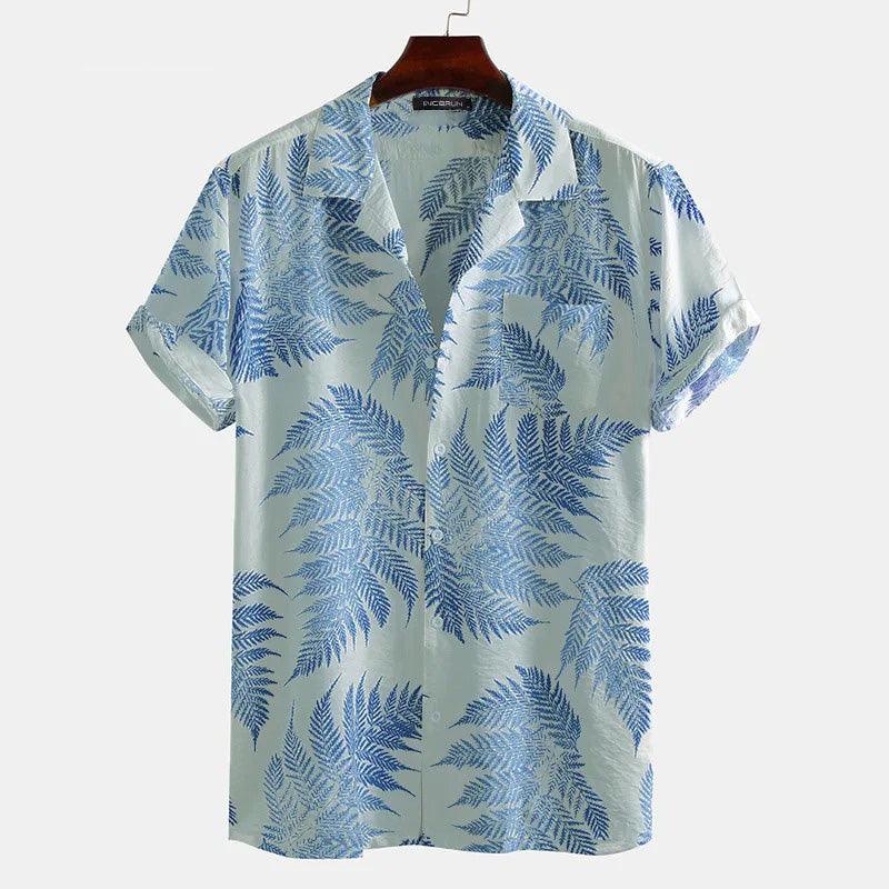 Men's Cotton Shirt with Sunny Fern Print