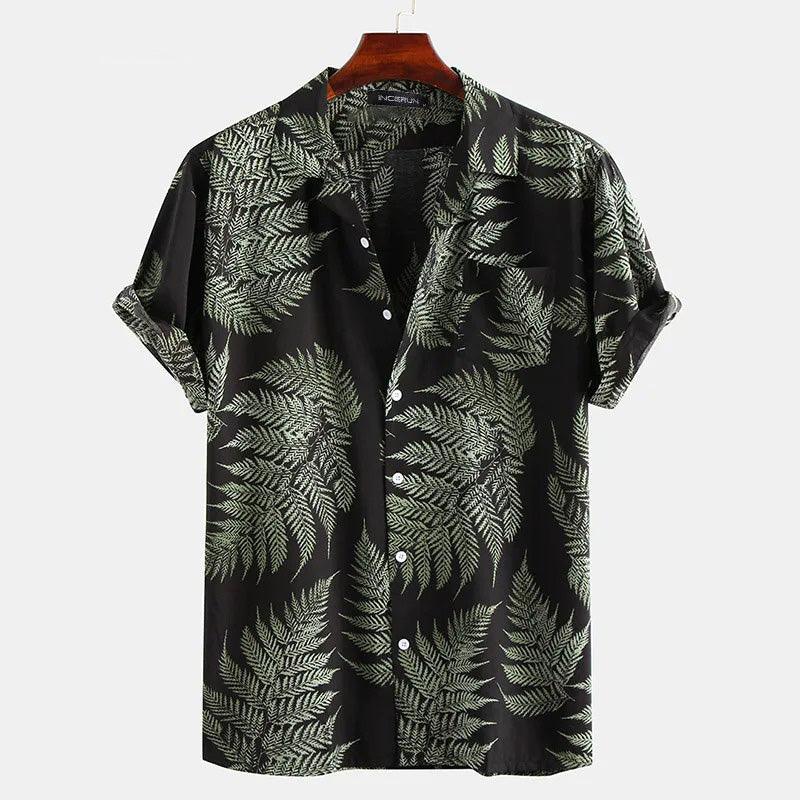 Men's Cotton Shirt with Sunny Fern Print