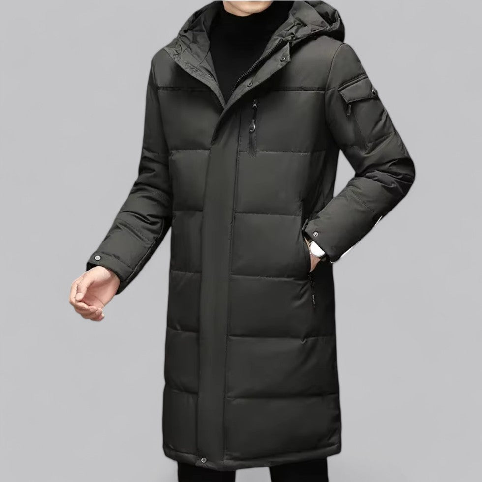 Men's Hooded Longline Puffer Jacket
