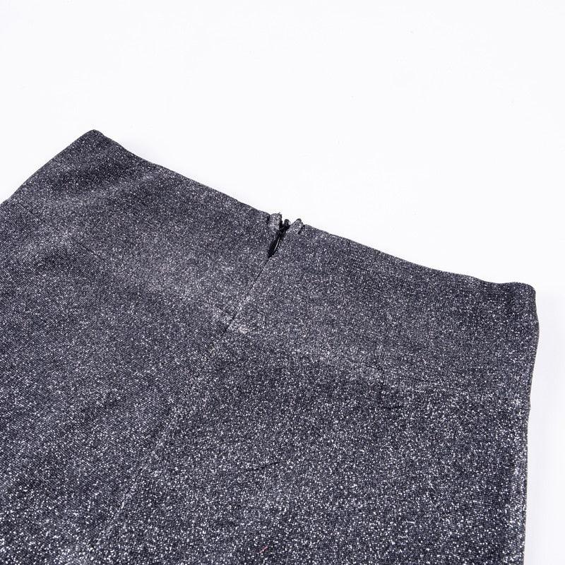 Women's Wide-Leg Trousers Glitter Shimmer Fabric