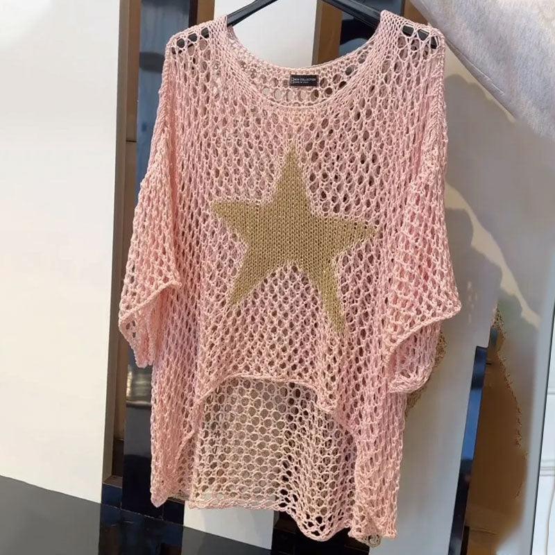 Women's Knit Top Starry Design