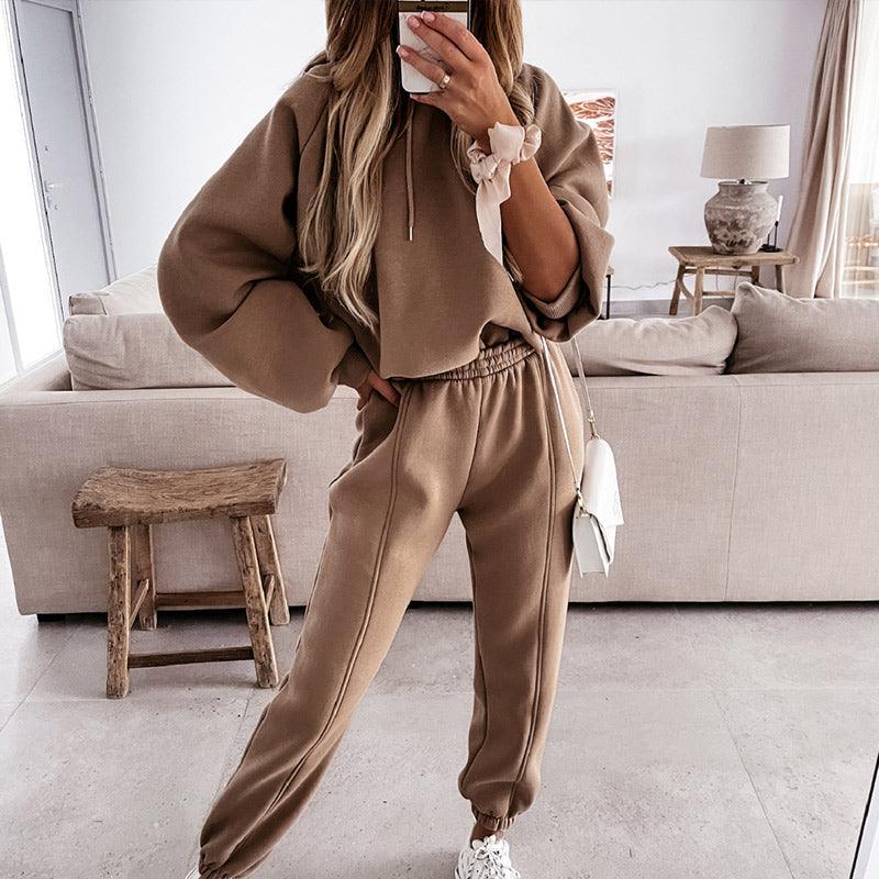 Women's Oversized Hoodie and High-Waist Joggers Set - Soft Cozy Loungewear