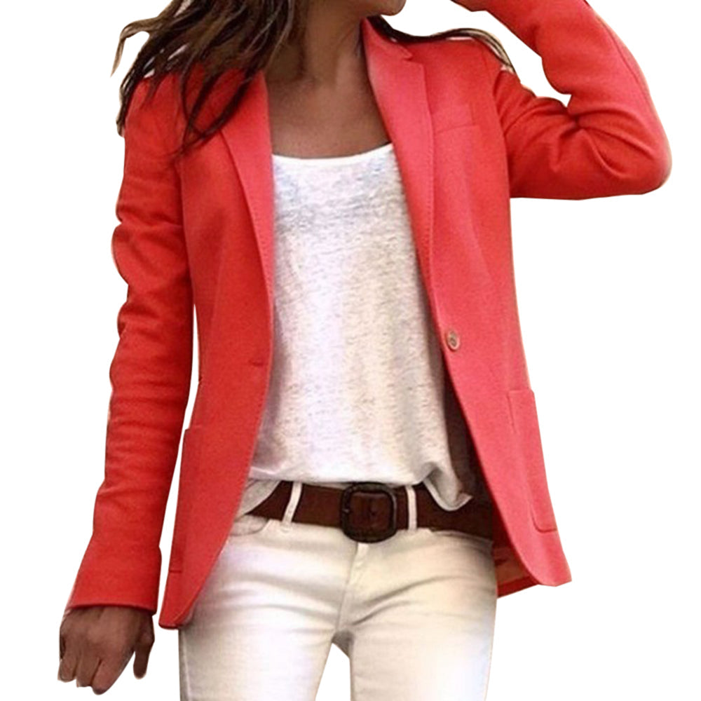 Women's Slim Fit Blazer Tailored Waist Notched Lapel