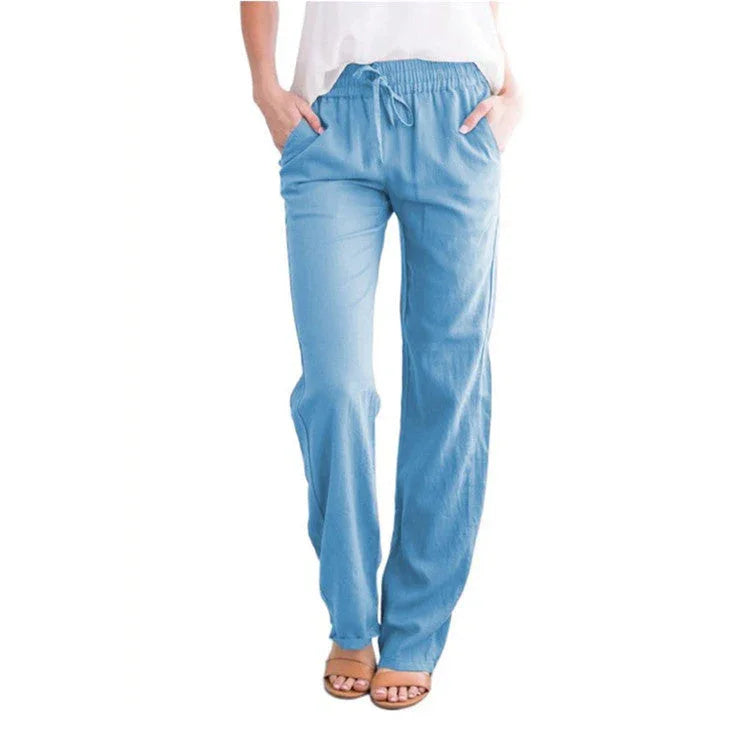 Women's Relaxed Fit Trousers Lightweight Breathable Elastic Waist Drawstring