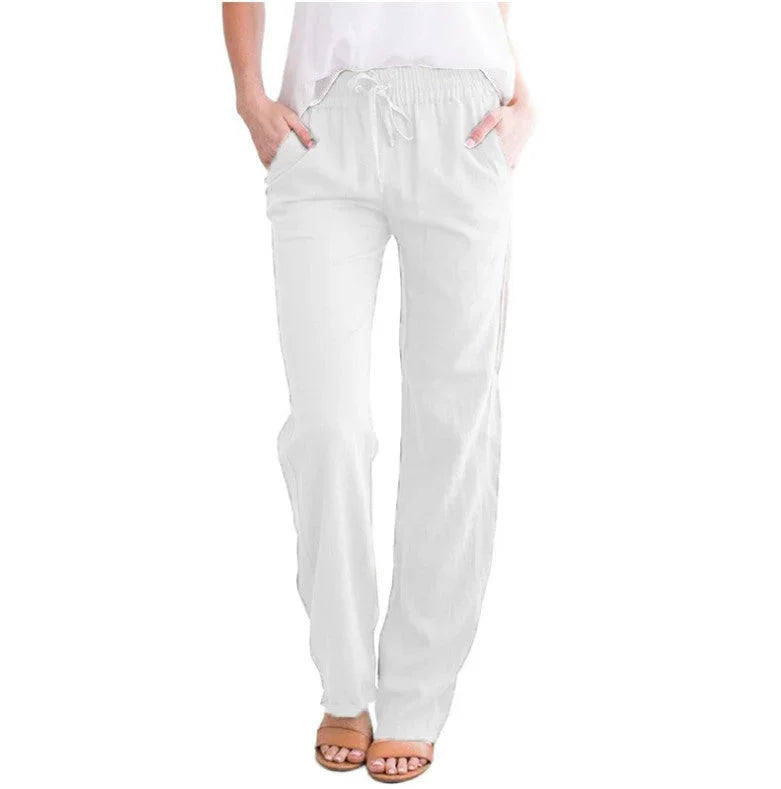 Women's Relaxed Fit Trousers Lightweight Breathable Elastic Waist Drawstring